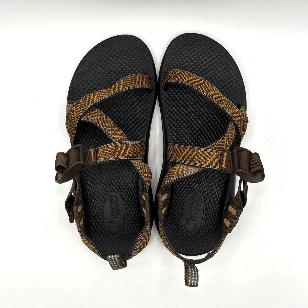 CHACO Sandals Juniors Size US 4 Orange Brown Outdoor Trail Hiking Open Toe Shoe‎